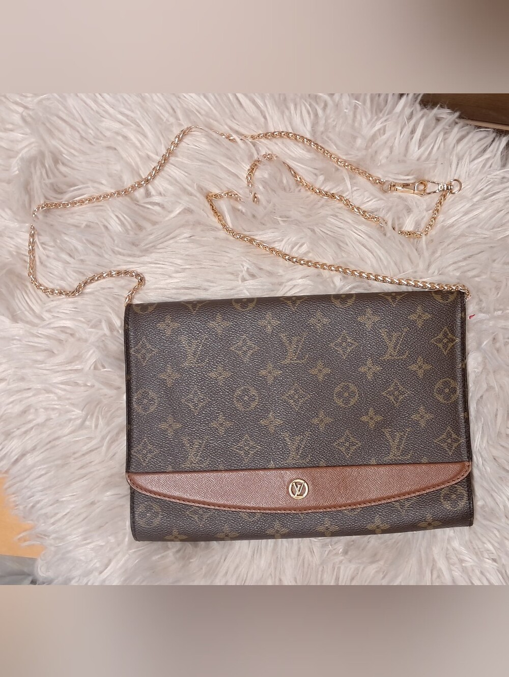 Vintage Louis Vuitton Monogram Bordeaux Flap Bag / Crossbody Clutch